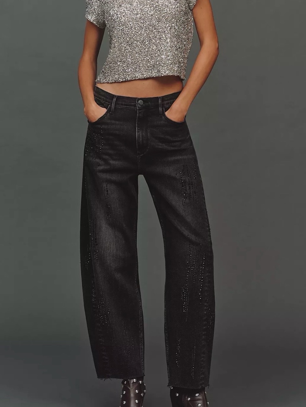 Driftwood Parker Embellished High-Rise Barrel Jeans